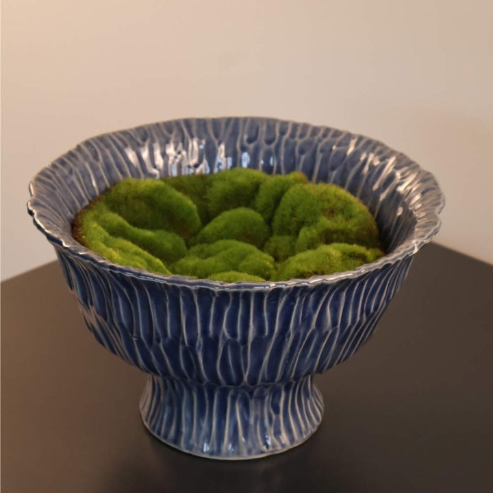 indigo terracotta veined bowl
