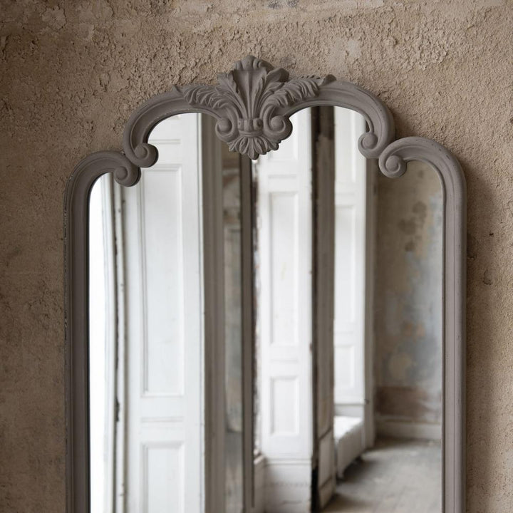 walton carved grey mirror