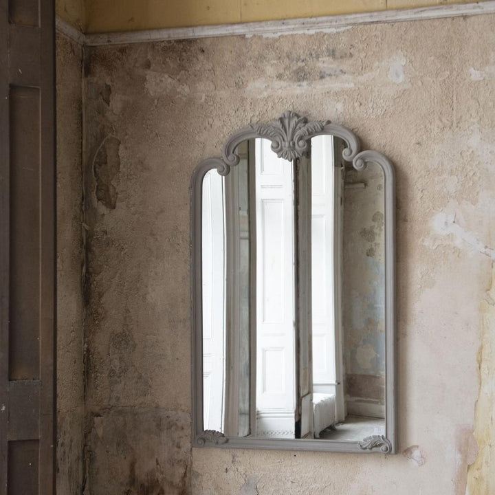 walton carved grey mirror