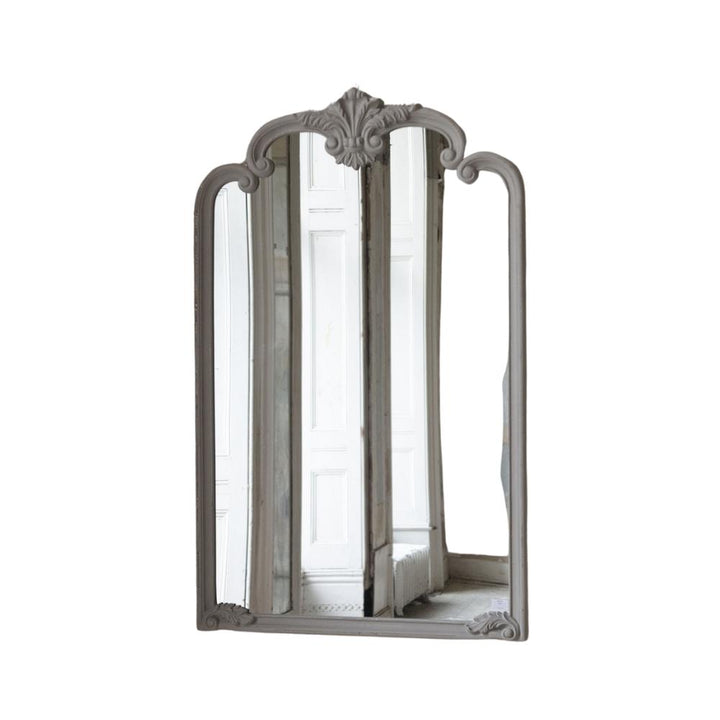 walton carved grey mirror