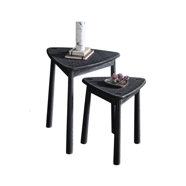 wycombe table black nest of 2