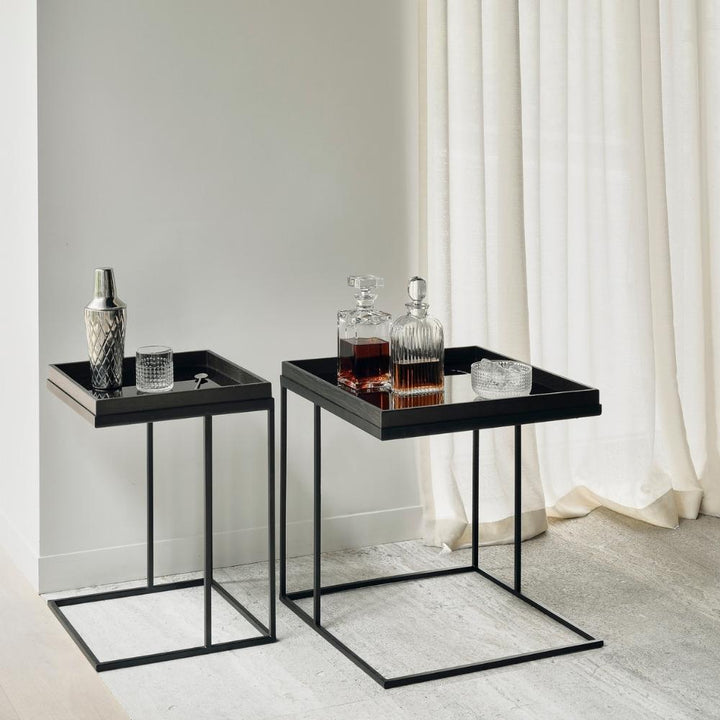 Ethnicraft - Tray Side Table - Square - Black L - Pod Furniture Ireland