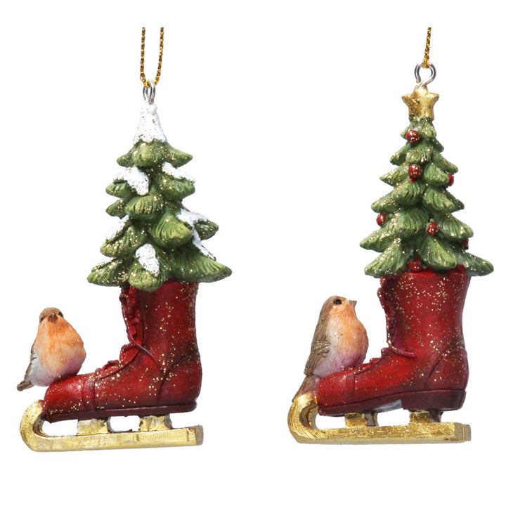 Resin Skating Boot w Robin/Tree Gisela Graham