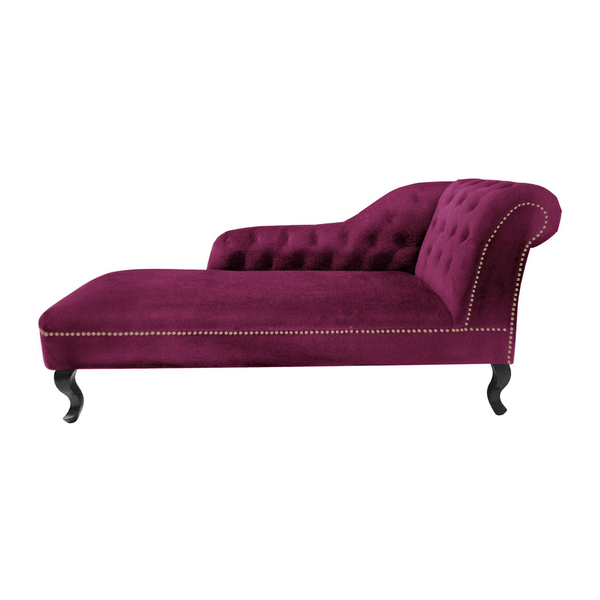 Regency Park Chesterfield Chaise Longue Damson Velvet/Right Arm Podfurniture