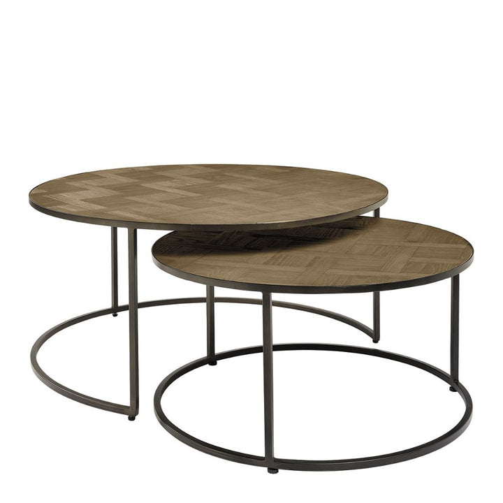 Travi Round Set of 2 Coffee Tables Blanc D'Ivoire