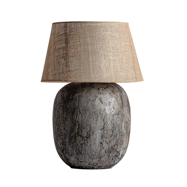 Oversized Stone Table Lamp  With Shade Podfurniture