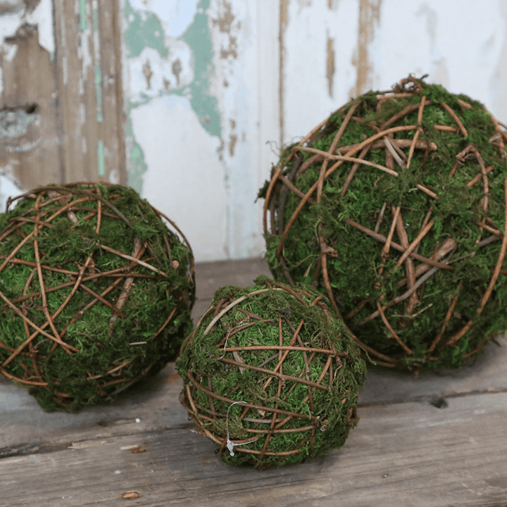 Large Fleur Moss Ball w/ Twigs Chic Antique