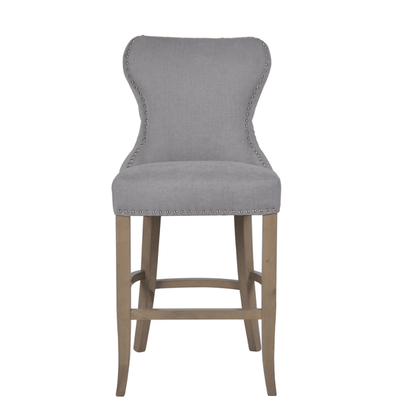 Guilford Grey Button Back Counter Stool – 67cm Seat Height Kelston House