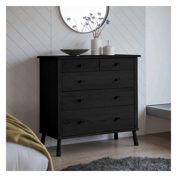 Wycombe 5 Drawer Chest Black Gallery Direct