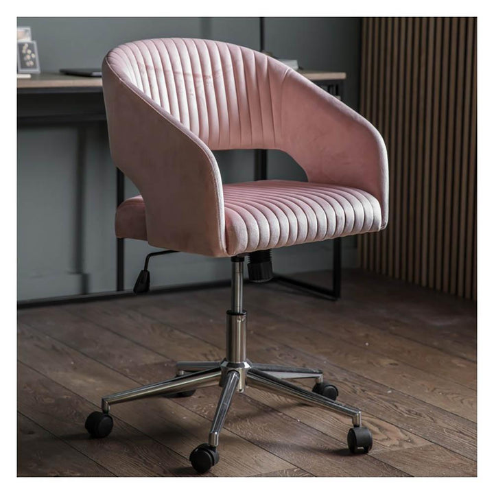 Murray Swivel Chair Pink Velvet Gallery Direct