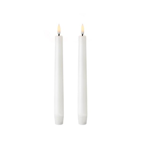 LED Taper Candle Nordic White - twin pack Piffany