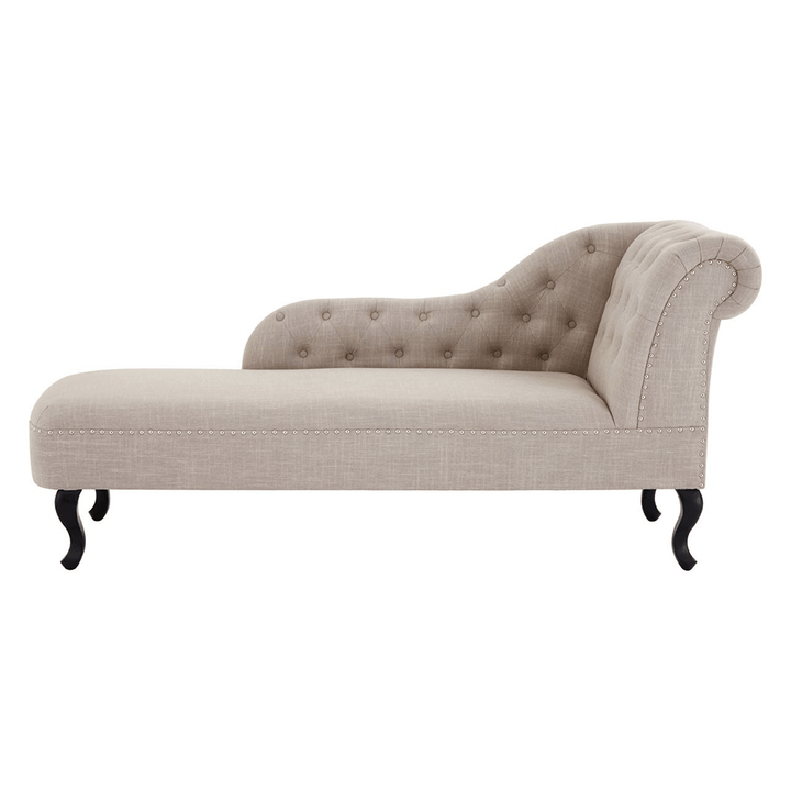 Regency Park Chaise Longue Natural Linen/Stud Detail Right Arm Podfurniture