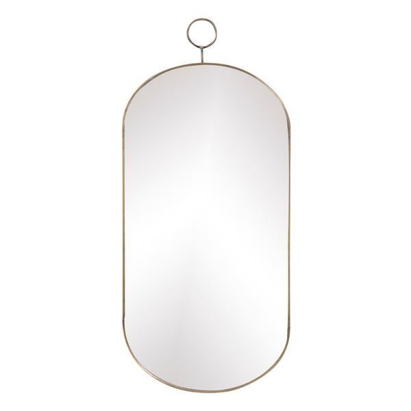 Oval Mirror w/ Brass Frame Chic Antique