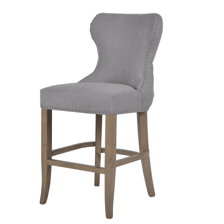 Guilford Grey Button Back Counter Stool – 67cm Seat Height Kelston House