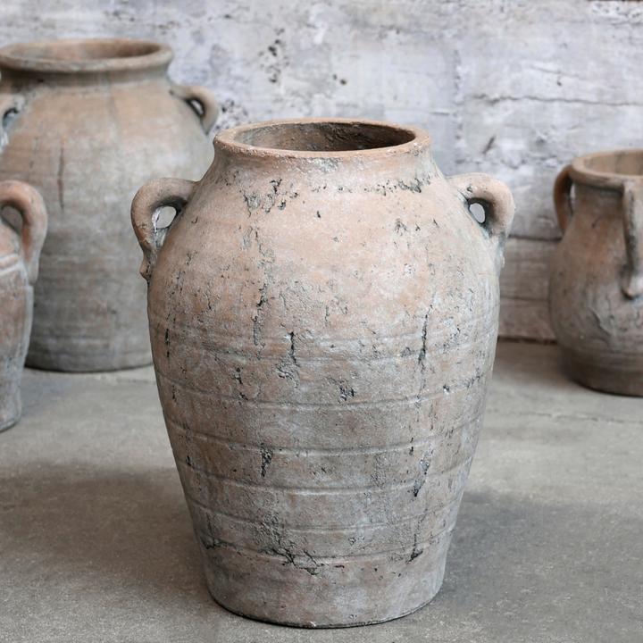 Rustic Aged Terracotta Pot w/ Handles Chic Antique