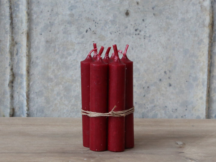 Red Stubby Candle - Bundle of 7 Chic Antique