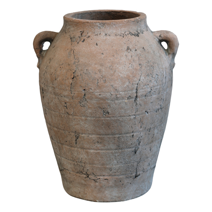 Rustic Aged Terracotta Pot w/ Handles Chic Antique