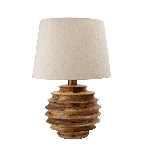 Oversized Wood Lamp & Linen Shade Bloomingville