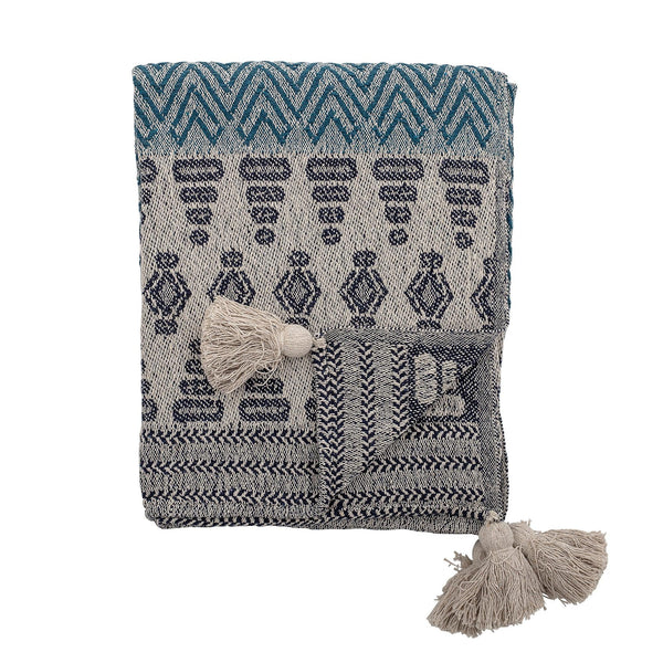 Recycled Cotton Throw - Blue/Teal Bloomingville