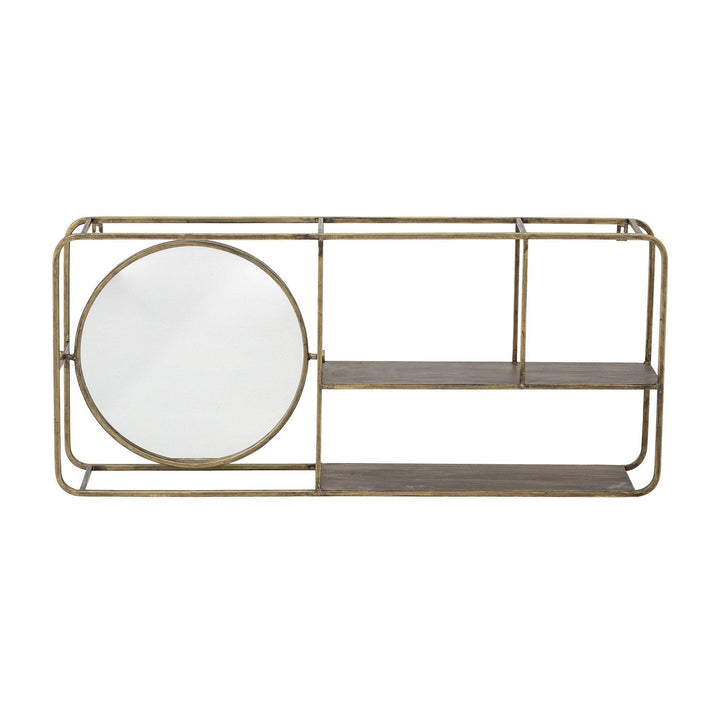 Brass Wall Mirror with Shelves - Pod Furniture Ireland