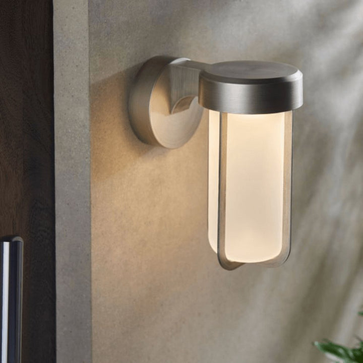Alva Outdoor Wall Light  Antique Aged Pewter Frosted Gallery Direct
