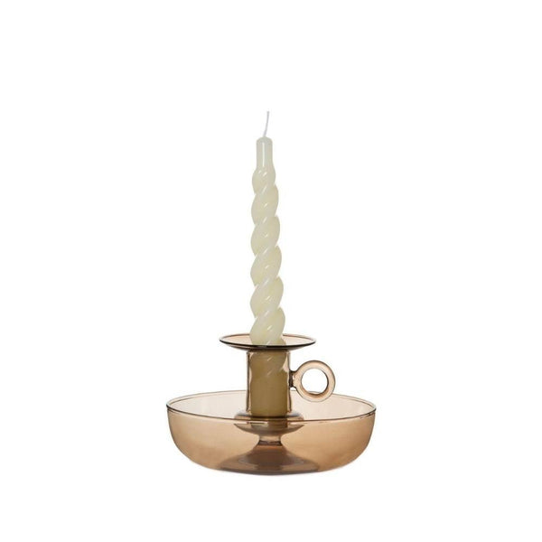Brown Glass Candle Holder - Pod Furniture Ireland