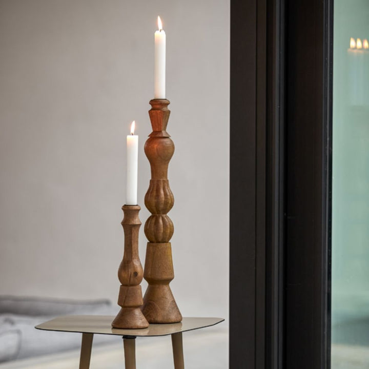 Candle holder - wood matt dark brown - Pod Furniture Ireland