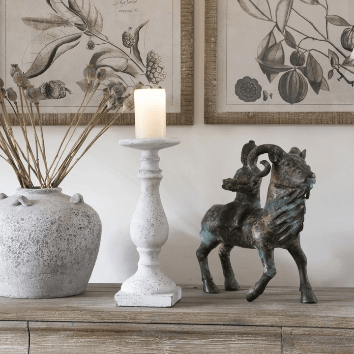 Birkley Large Stone Candle Holder one world