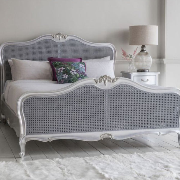 Chic 6' Cane Bed Silver Podfurniture