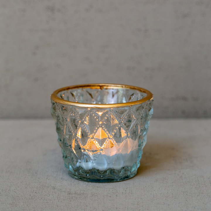 Tea Light Holder Gold Diamond Grand Illusions