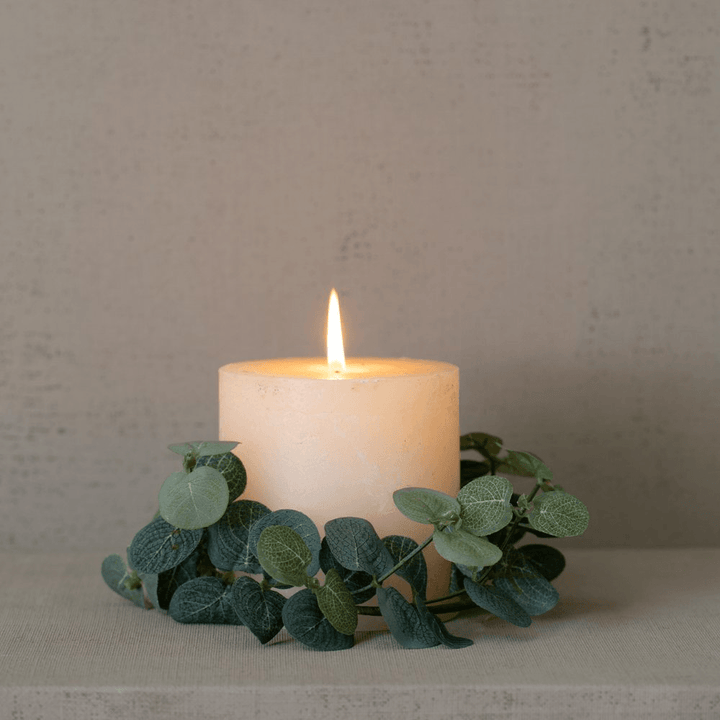 Frosted Eucalyptus Candle Ring Grand Illusions