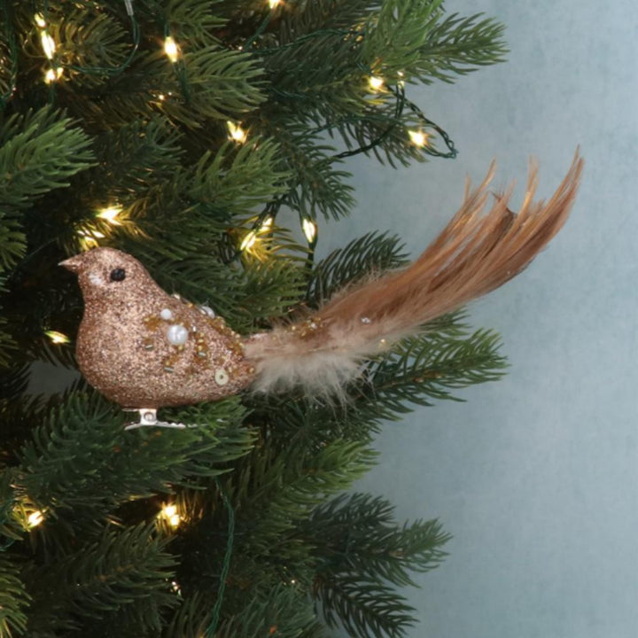 Copper and Gold Clip-On Bird Tree Decoration Gisela Graham