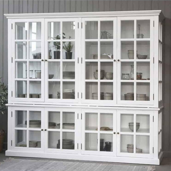 Display Cabinet with 8 Doors Shelves Chic Antique