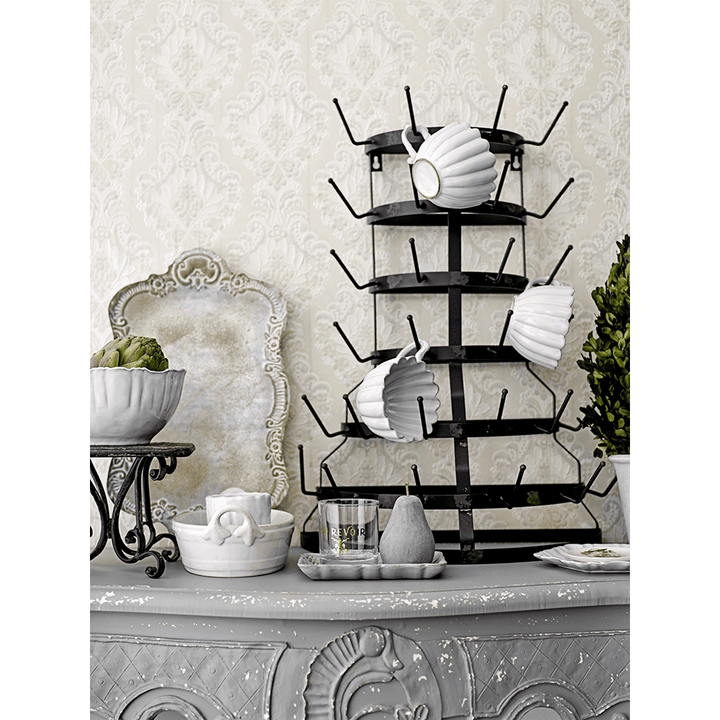 Metal Chateau Tray in Grey Podfurniture