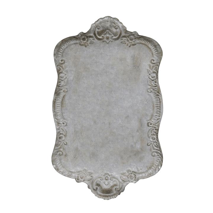 Metal Chateau Tray in Grey Podfurniture