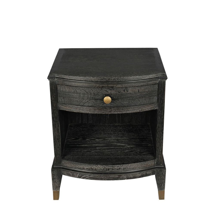 Iven Espresso Bedside Table Blanc D'Ivoire