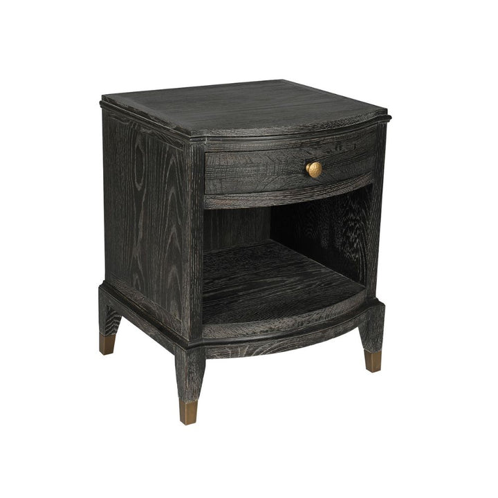 Iven Espresso Bedside Table Blanc D'Ivoire