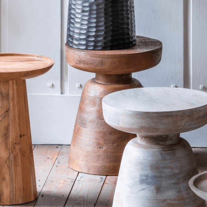 Kohana Antique Brown Wooden Side Table Gallery Direct