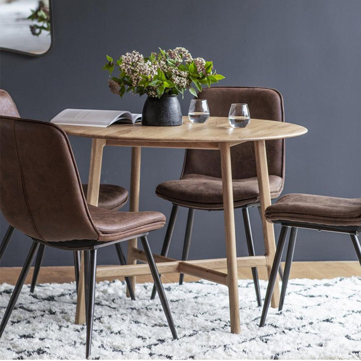 Madrid Round Dining Table Oak 100cm Gallery Direct