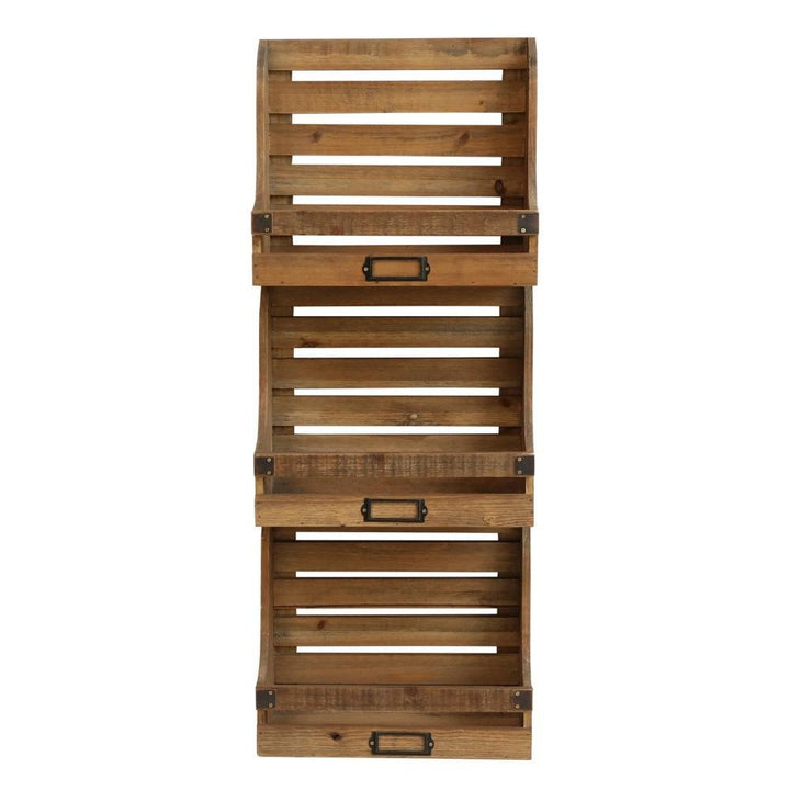 Magazine Rack Rustic and Wooden - Dimensions H90/L35/W15 cm – Pod ...