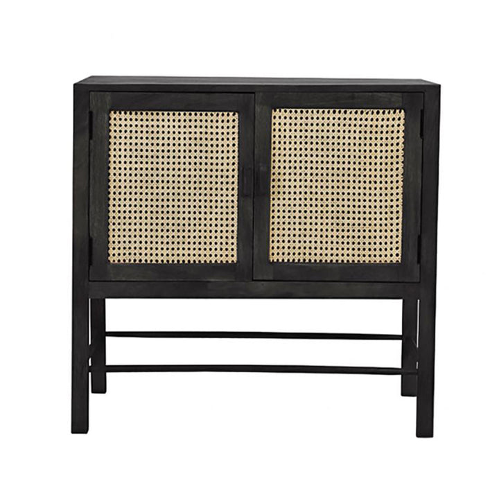 Rattan 2 Door Cabinet Black Light & Living