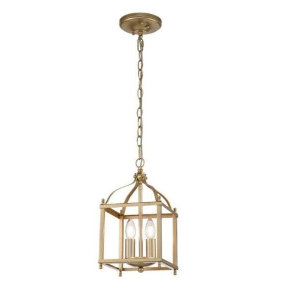 Sloane 2 Light Pendant - Natural Brass Quality Lighting