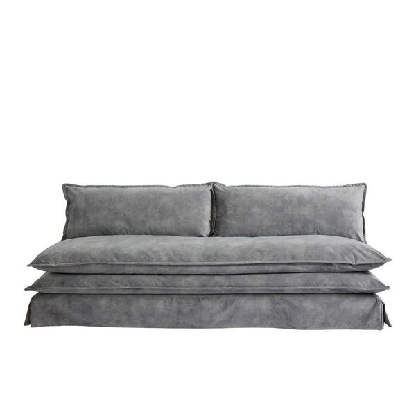 Theo Sofa - Grey Velvet Blanc D'Ivoire