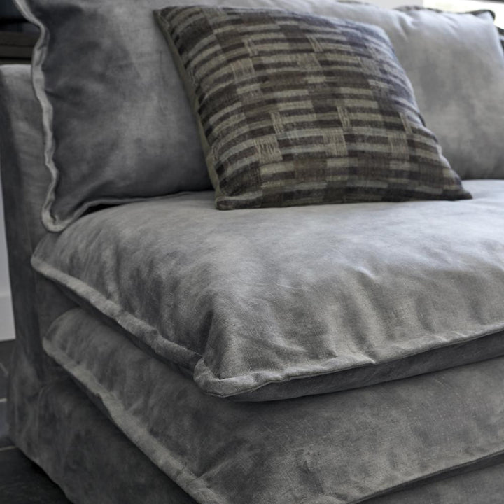 Theo Sofa - Grey Velvet Blanc D'Ivoire