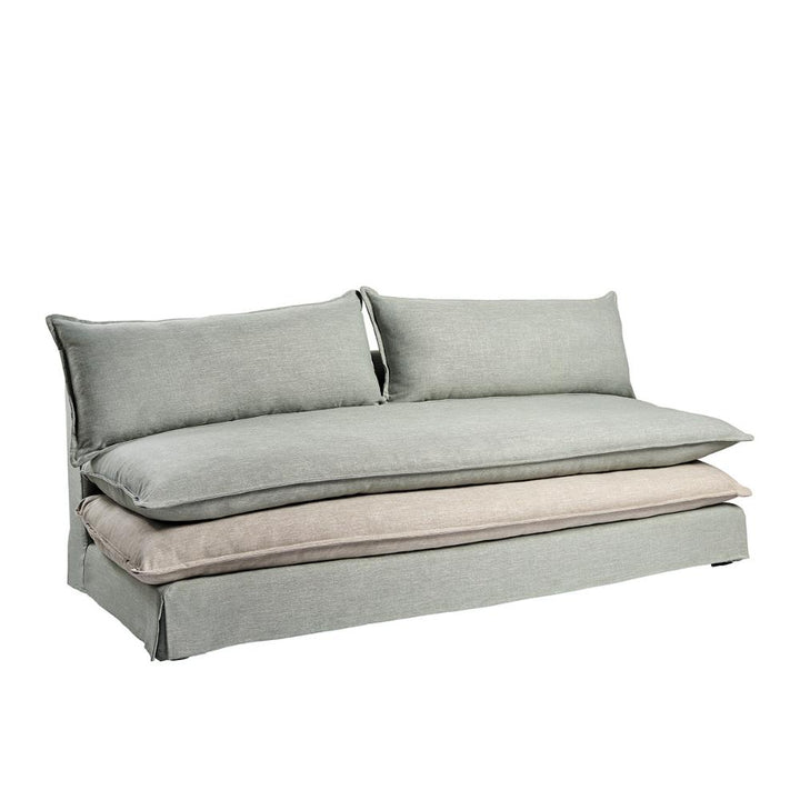 Theo Sofa - Sage and Beige Blanc D'Ivoire