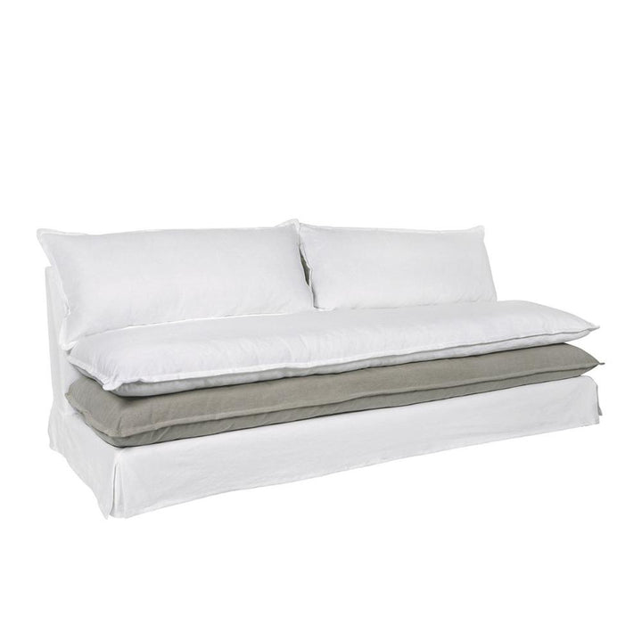 Theo Sofa - White and Grey - 220cm Blanc D'Ivoire