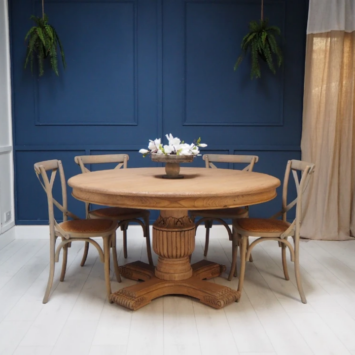 Sienna Round Dining Table 160cm 6-8 Seater in Brown Kelston House