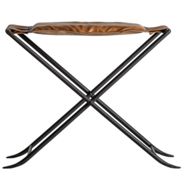 Almston Folding Stool - Tan Leather Vical