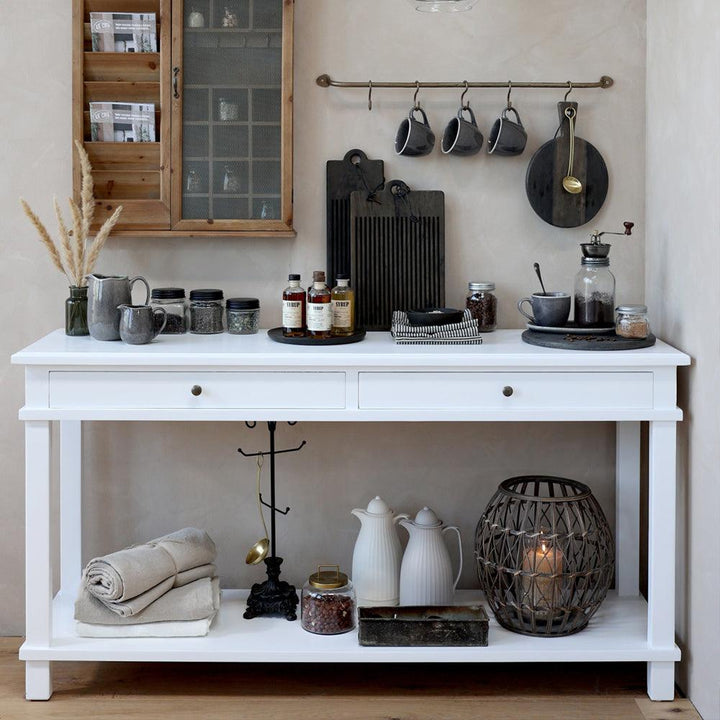Classic White Console - Large Chic Antique