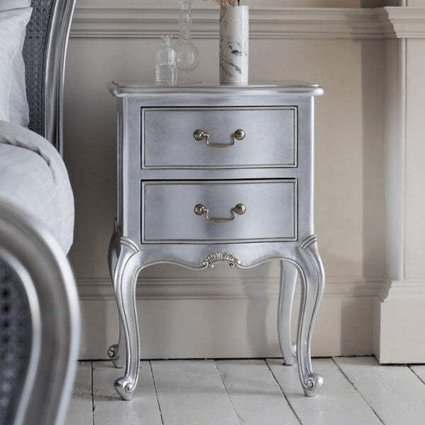 Chic Bedside Table silver Gallery Direct